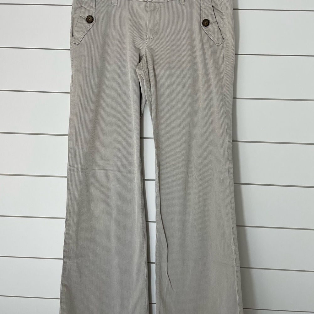 Stylish GAP White and Light Blue Wide-Leg Pants size 12 nautical mini stripe